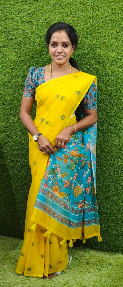 Linen Cotton  Saree