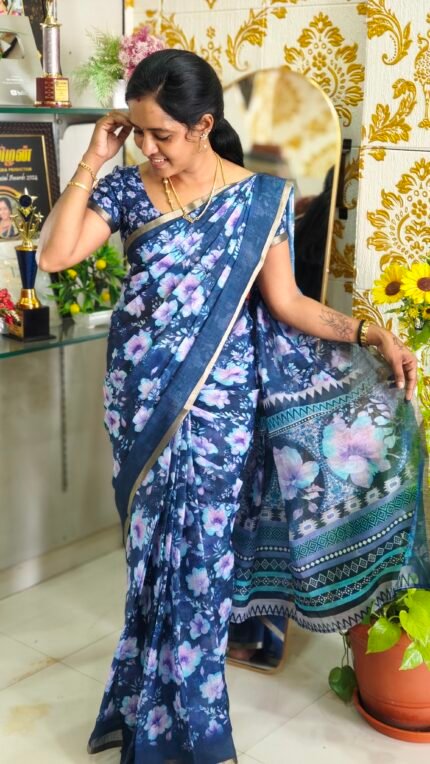 Linen Cotton  Saree