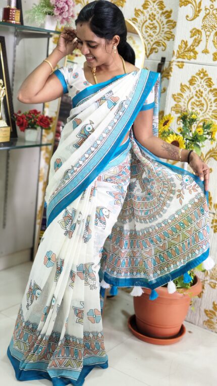 Linen Cotton  Saree